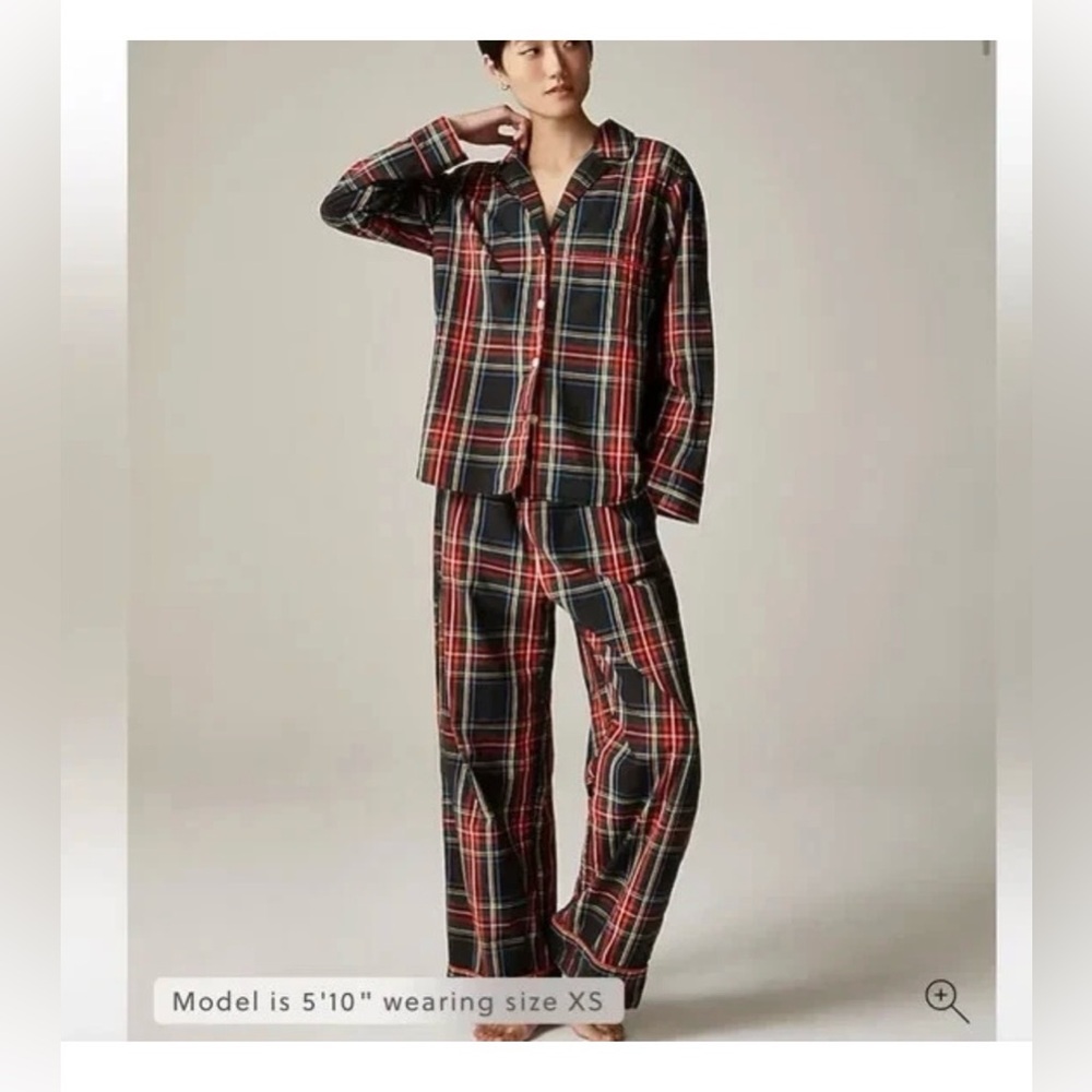 J.Crew Poplin Plaid Pajama Set, size small